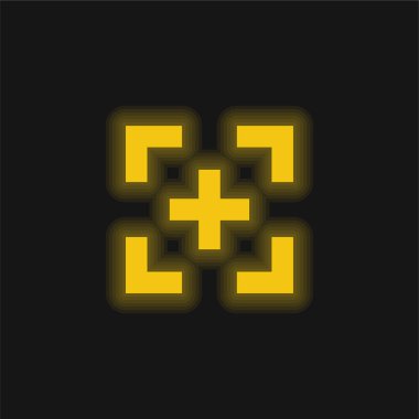 İşaretli sarı parlak neon simgesi ekle