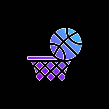 Basketball blue gradient vector icon clipart