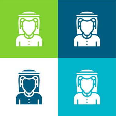 Arap Düz 4 renk simgesi seti