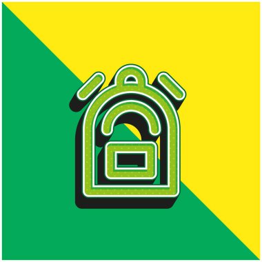 Backpack Green and yellow modern 3d vector icon logo clipart