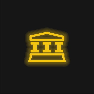 Banka İşareti Sarı Parlak Neon simgesi