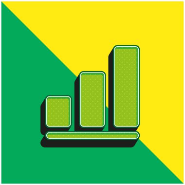 Çubuk Grafik Yeşil ve Sarı 3D vektör simgesi logosu