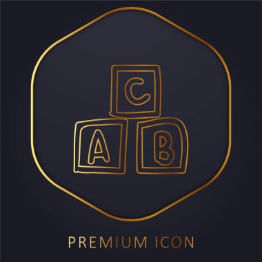 ABC El Çizimi Oyuncak Küpleri Altın Çizgili Logo veya Simge