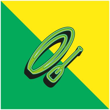 Tekne ve Sırılsıklam Yeşil ve Sarı 3D vektör simgesi