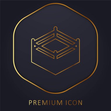 Boks altın çizgisi premium logosu veya simgesi