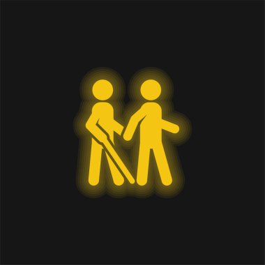 Blind yellow glowing neon icon clipart