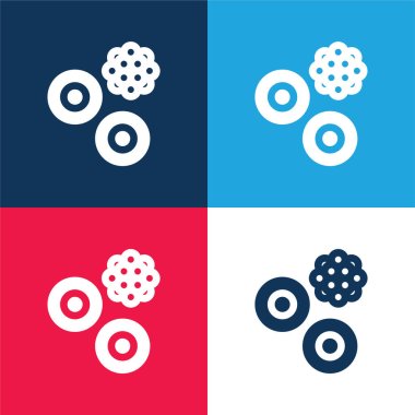 Blood Cells blue and red four color minimal icon set clipart