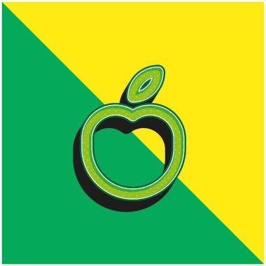 Apple Green ve sarı modern 3d vektör simgesi logosu