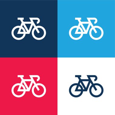 Bisiklet mavisi ve kırmızı dört renk simgesi seti