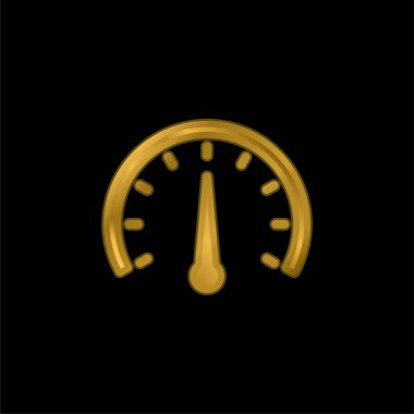 Barometer gold plated metalic icon or logo vector clipart