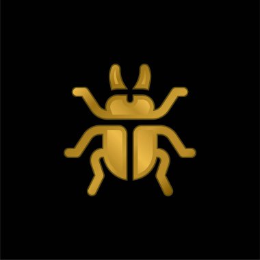 Böcek altın kaplama metalik simge veya logo vektörü
