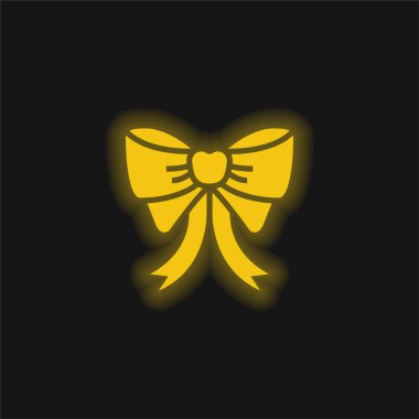 Baş sarı parlak neon simgesi