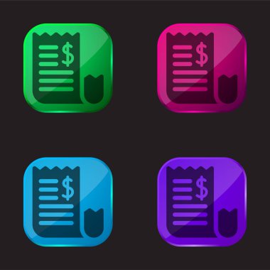 Fatura dört renkli cam düğme simgesi