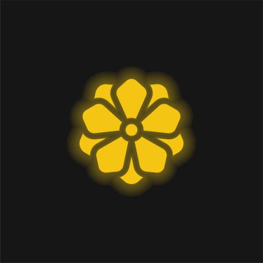 Anemone sarı parlak neon simgesi