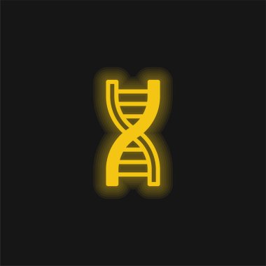 Biyoloji sarı parlak neon simgesi