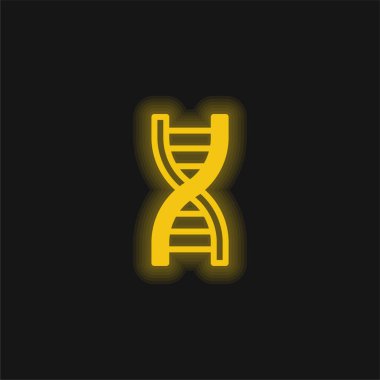 Biyoloji sarı parlak neon simgesi