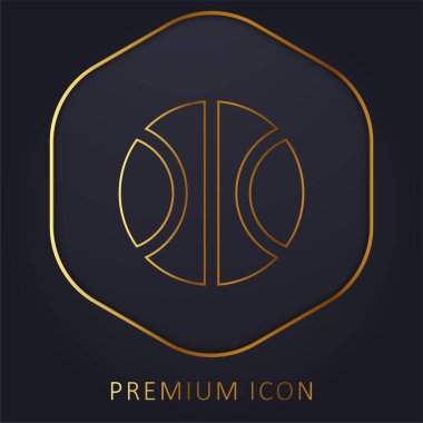 Basketbol altın çizgi premium logosu veya simgesi