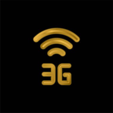 3G altın kaplama metalik simge veya logo vektörü