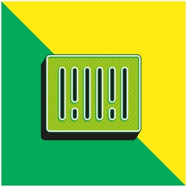 Barkod Yeşil ve Sarı Modern 3D vektör simgesi logosu