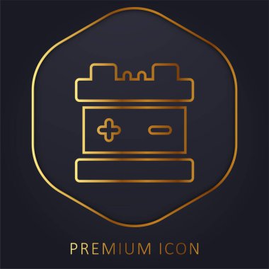 Pil altın çizgisi prim logosu veya simgesi