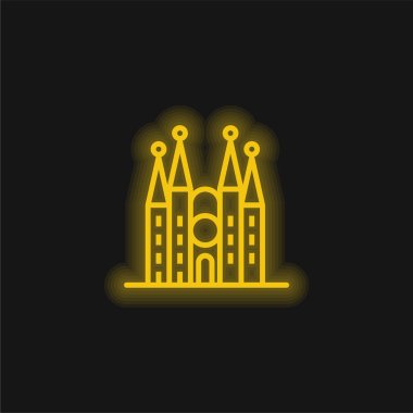 Barselona sarı parlak neon simgesi