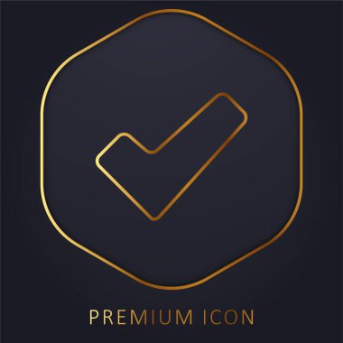 Approve Signal golden line premium logo or icon clipart