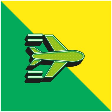 Uçan Yeşil ve Sarı 3D modern vektör simgesi