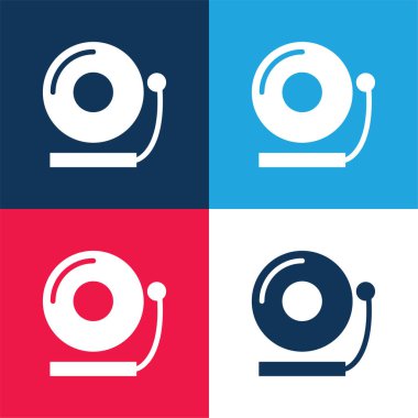 Zil mavi ve kırmızı dört renk minimal simge kümesi