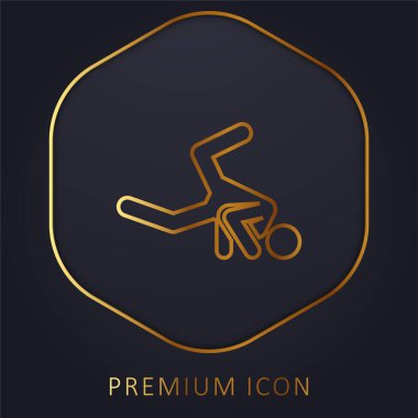 Breakdance altın çizgisi prim logosu veya simgesi