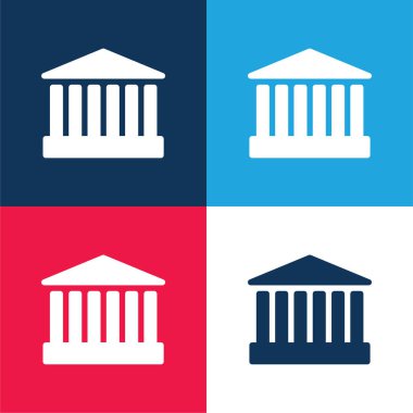 Bank Investments mavi ve kırmızı dört renk minimal simgesi seti