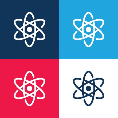 Atom mavi ve kırmızı dört renk en küçük simge kümesi