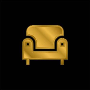 Koltuk altın kaplama metalik simge veya logo vektörü