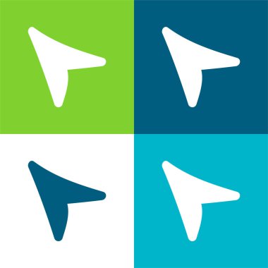 Ok Düz 4 renk en küçük simge kümesi