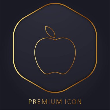 Apple Black Fruit Shape golden line premium logo or icon clipart