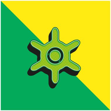 Tekne Tekerleği Yeşil ve Sarı 3D vektör simgesi