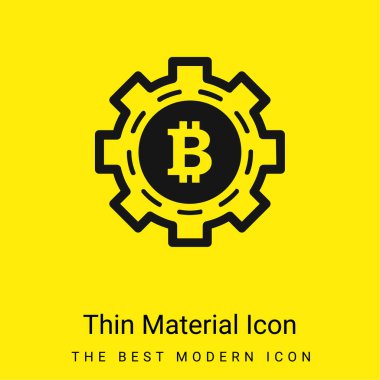 Bitcoin Mekanik Sembol Asgari parlak sarı malzeme simgesi