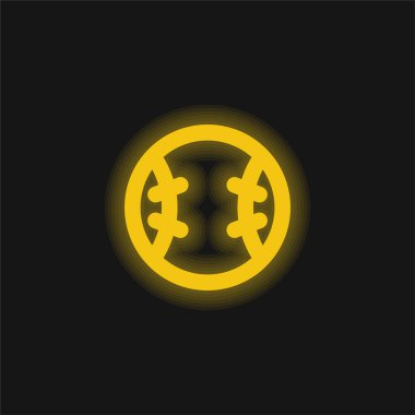 Beyzbol sarısı parlayan neon simgesi