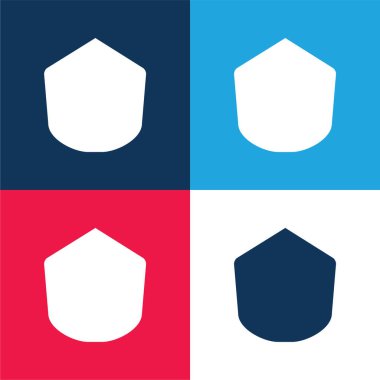 Siyah Çokgen Şekil Mavi ve Kırmızı Minimum Renk Simgesi