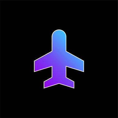 Uçak mavi gradyan vektör simgesi