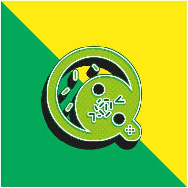 Bakteri Yeşil ve Sarı modern 3d vektör simgesi logosu