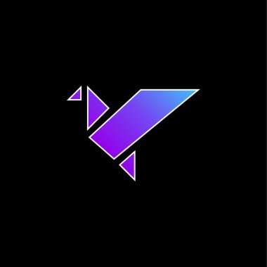 Uçan Kuş Origami mavi gradyan vektör simgesi