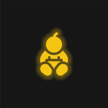 Bebek Çocuk sarı parlak neon simgesi