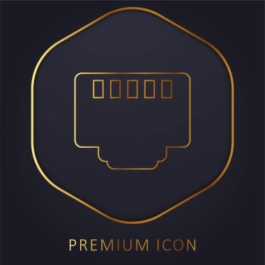 5 Pin Connector golden line premium logo or icon clipart