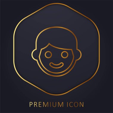 Boy golden line premium logo or icon clipart