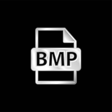 BMP File Format Symbol silver plated metallic icon clipart
