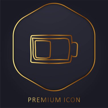 Pil altın çizgisi prim logosu veya simgesi