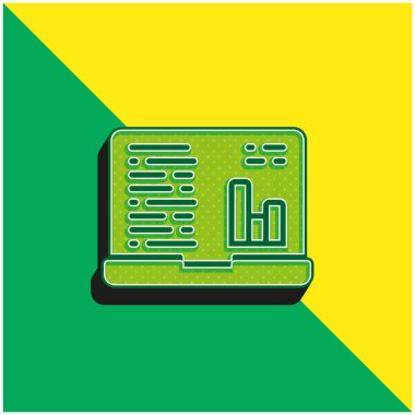 Analizler yeşil ve sarı modern 3d vektör simgesi logosu