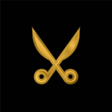 Baber Makas altın kaplama metalik simge veya logo vektörü