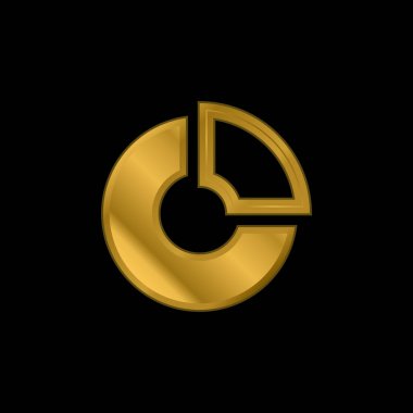 Analitik altın kaplama metalik simge veya logo vektörü