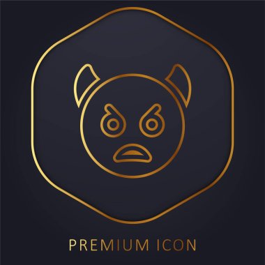 Angry golden line premium logo or icon clipart